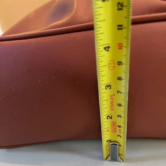 GUESS Los Angeles Small Satchel Faux Leather Cognac color Hand bag-NEW - Picture 10 of 13